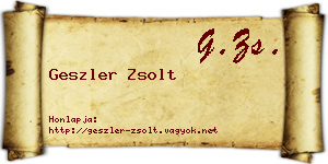 Geszler Zsolt névjegykártya